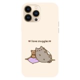 Husa compatibila cu Apple iPhone 15 Pro Max, Viceversa, model I love snuggles Pusheen , Silicon, TPU, Transparent, Carcasa