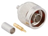 Conector N mufă tată 50&Omega; PTFE aurit drept