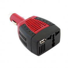 Convertor Priza Auto Multifunctionala 12V/220V, USB, 150W foto