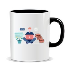 Cana personalizata cu mesaje pentru programatori, Java, Somn, Repet foto