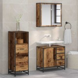 vidaXL Set de mobilier pentru baie 3 pcs Lemn vechi 35 x 37.5 x 100 cm