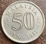 C50 - Moneda foarte veche - Malaezia - 50 sen - 1981