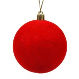 Glob Brad Crăciun, Catifelat, Culoare Roșu, Diametru 8cm, Oem
