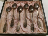 6 lingurițe din argint cu technica Nielo (Niello) din 1886