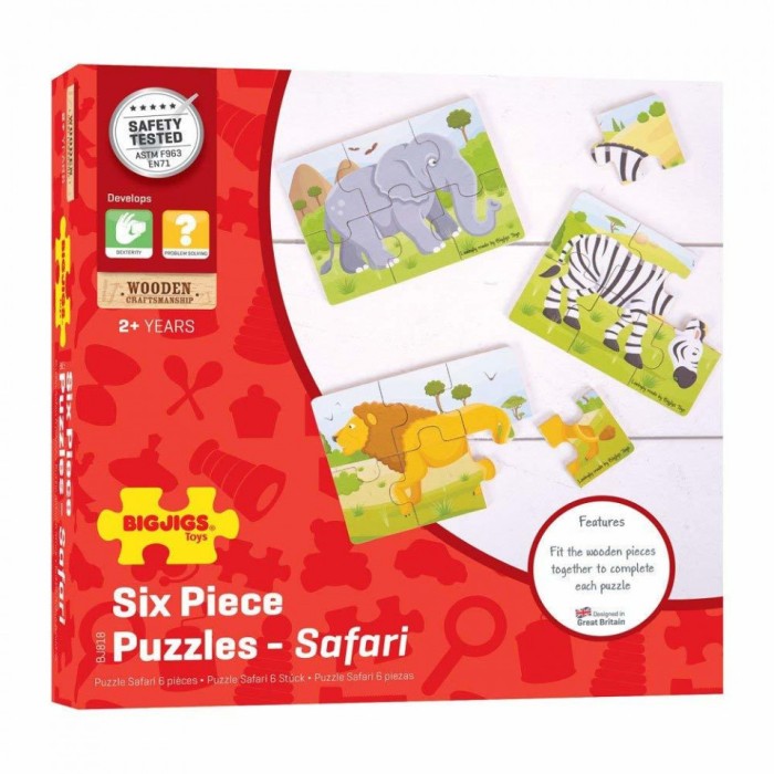 Set 3 puzzle din lemn - Jungla Vesela - BigJigs