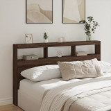 Tablie de pat cu dulap si LED, stejar maro, 180x17x102 cm GartenMobel Dekor, vidaXL