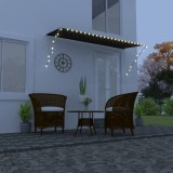 VidaXL Copertină retractabilă cu LED, antracit, 350 x 150 cm