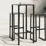 Cumpara ieftin Masă de bar, negru, 50x50x110 cm, oțel vopsit electrostatic