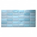 Panou decorativ, PVC, model caramida 3D, albastru, 96x48.5 cm, Artool