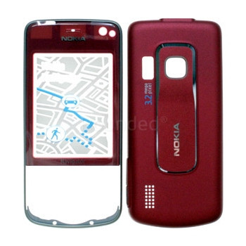 Nokia 6210 Navigator frontal și capac roșu pentru baterie foto