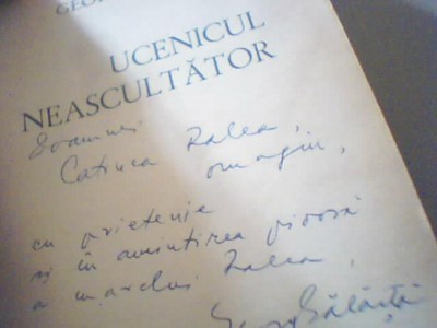 George Balaita- UCENICUL NEASCULTATOR (1977) / cu autograf pentru Catinca Ralea foto