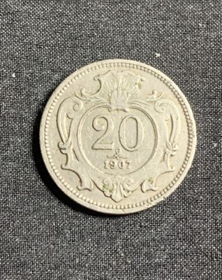 Moneda 20 halleri 1907 Austria foto