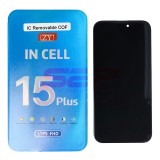Display LCD Touchscreen cu Rama Apple iPhone 15 Plus Negru COF INCELL