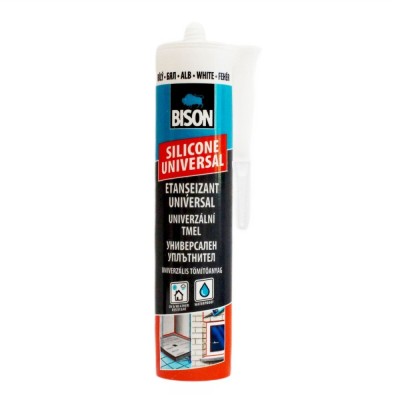 Silicon universal Bison, alb, interior / exterior, 280 ml foto