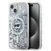 Husa MagSafe pentru Apple iPhone 15 Plus, Karl Lagerfeld, Liquid Glitter Choupette&#039;s Head, Transparenta