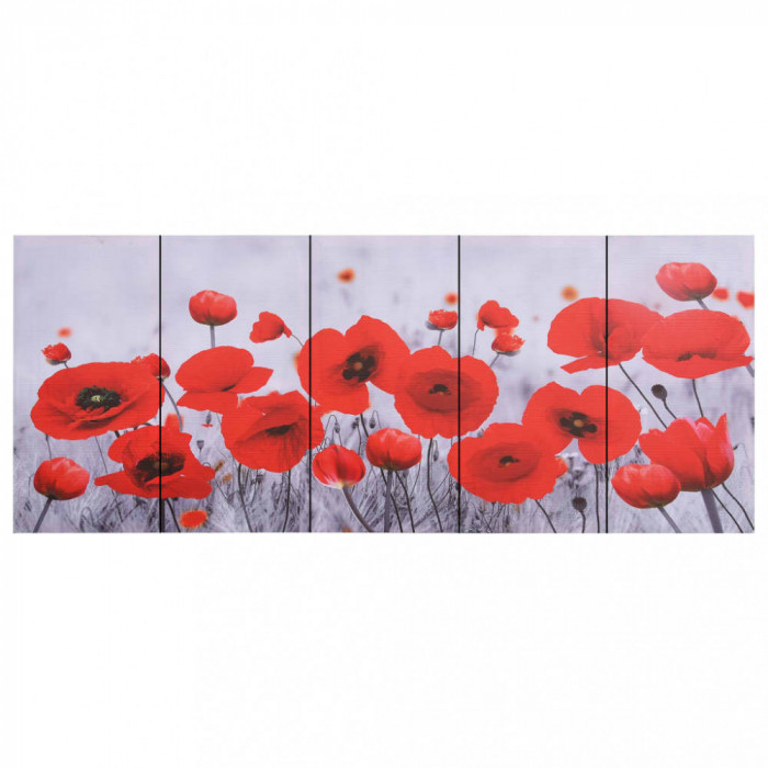 Set Tablouri Din P&acirc;nză Imprimeu Floral Multicolor 150x60 cm 289282