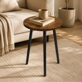 Masuta rotunda de cafea, din lemn, cu 3 picioare, design modern, 40 x 40 x 55 cm