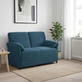 vidaXL Canapea cu 2 locuri albastru 138 x 83 x 95 cm Catifea 42033948