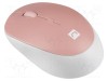 Mouse optic wireless NATEC alb și roz, 4 butoane, Bluetooth 5.1, rază 10m