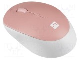 Mouse optic wireless NATEC alb și roz, 4 butoane, Bluetooth 5.1, rază 10m