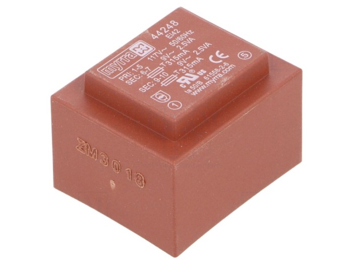 Transformator &icirc;ncapsulat 5VA 117VAC 9V 9V PCB