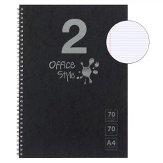 Caiet Dictando Spirala, 2 Subiecte, 70 File, Coperta Moale, A4, Negru