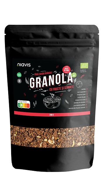 GRANOLA CU FRUCTE SI SEMINTE BIO 200GR