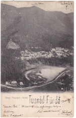 #Z.2288- Romania, Tusnad carte postala circulata 1905: Panorama, lac foto