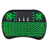 Mini Tastatura Wireless Iluminata LED pentru PC, Laptop, Tableta, Xbox, Smart TV, Play Station, Raza 10m, Palmonix