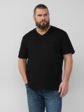 S.Oliver Big Sizes Tricou barbati big sizes cu decolteu in V, croiala Regular Fit, Negru, 2XL, 4XL, 5XL