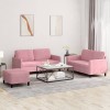 VidaXL Set de canapele, 3 piese, roz, catifea