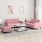 vidaXL Set de canapele, 3 piese, roz, catifea