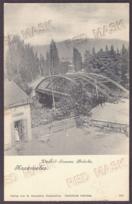 4997 - CARANSEBES, Timis, Bridge, Litho, Romania - old postcard - used - 1902 foto