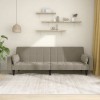 Canapea Extensibila 2 Locuri Gri Deschis Catifea vidaXL + 2 Perne, Transforma in Pat, Cadru Lemn, 220x84.5x69cm