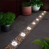 Lampa Solară Rotundă cu 8 LED pentru Gazon &ndash; Alimentare fără Cablu, CMCLASS