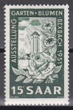 SAAR 1951 - Expoziția de Grădinărit și Flori - Bexbach, MNH