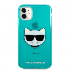 Husa Karl Lagerfeld Choupette Head pentru iPhone 11 Albastru foto