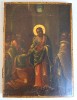 Veche icoana praznicara pe lemn reprezentare a Adeveririi lui Toma atelierul mănăstirii Căldărușani cca 1850
