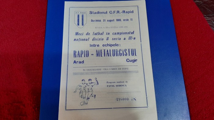 program Rapid Arad - Metal. Cugir