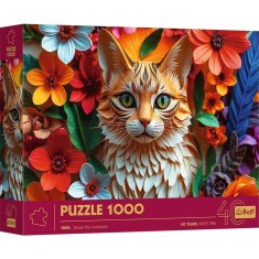 PUZZLE TREFL 1000 EDITIA ANIVERSARA 40 DE ANI 3D PISICA