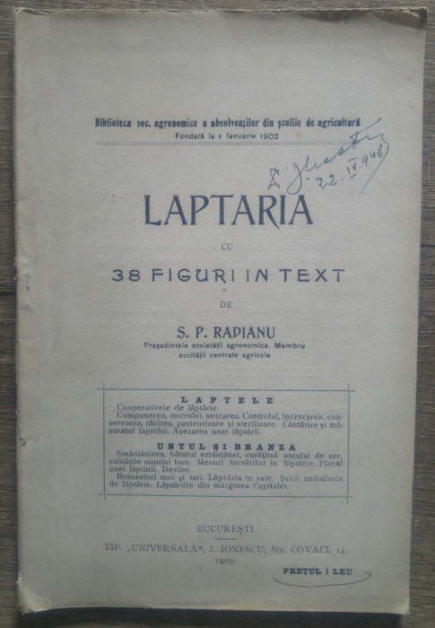 Laptaria - S.P. Radianu// 1909