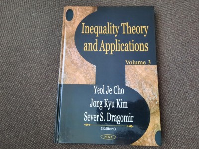 Inequality theory and applications / Teoria si aplicatiile inegalitatii, vol. 3 foto