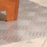 Set 4 Plăci Aluminiu Striate Antiderapante 40x40cm Argintii vidaXL - Materiale Constructii, Bricolaj, DIY