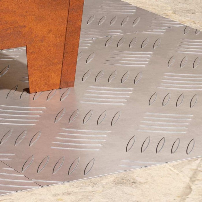 vidaXL Plăci striate antiderapante, 4 buc., 40x40 cm, aluminiu