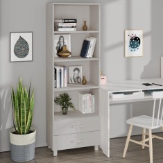vidaXL Dulap &icirc;nalt &bdquo;HAMAR&rdquo;, alb, 60x35x180 cm, lemn masiv de pin 340489