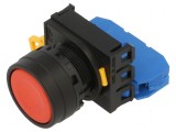 Comutator 22mm Acţionat prin Apăsare 2 NO Roşu