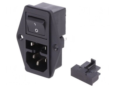 Conector Alimentare AC Tată 10A 250VAC IEC 60320 foto