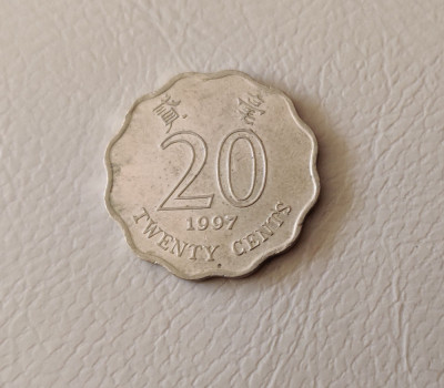 Hong Kong - 20 cents (1997) Queen Elizabeth II - monedă s098 foto