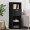 Gossi dulap inalt, negru, 45x42,5x124 cm, lemn prelucrat