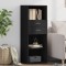 Gossi dulap inalt, negru, 45x42,5x124 cm, lemn prelucrat